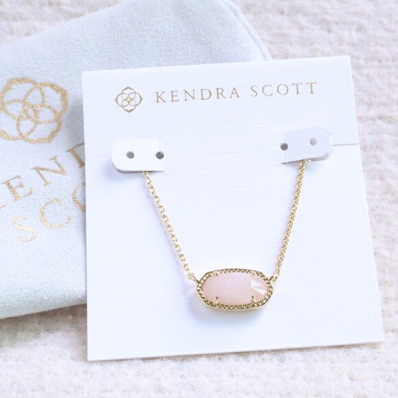Kendra Scott Gold Rose Quartz Necklace - Elisa - Picture 1 of 2